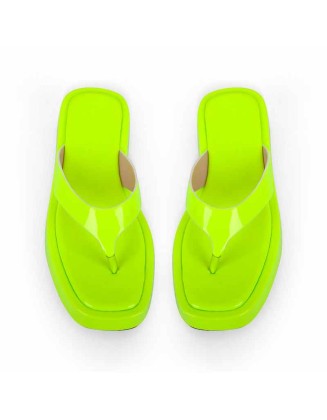 Fluorescent Green Flip Flop Sandasls