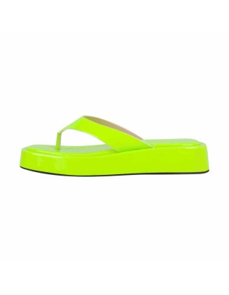 Fluorescent Green Flip Flop Sandasls