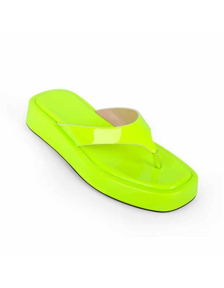 Fluorescent Green Flip Flop Sandasls