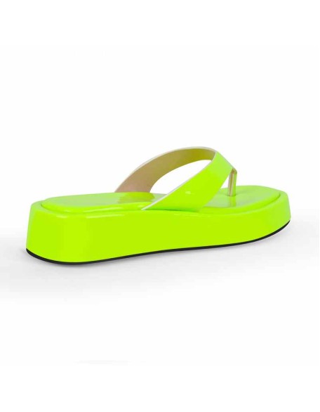 Fluorescent Green Flip Flop Sandasls