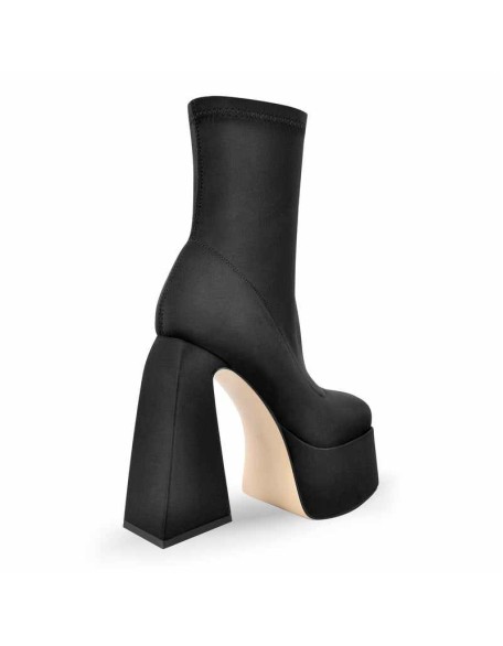 Square Toe Platform Side Zipper Ankle Boots