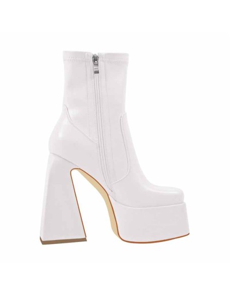 Square Toe Platform Side Zipper Ankle Boots