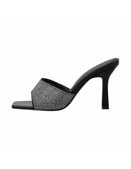 Rhinestone Square Open Toe Stilettos Sandals
