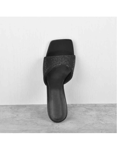 Rhinestone Square Open Toe Stilettos Sandals