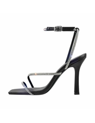 Ankle Rhinestone Strap High Heel Sandals