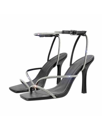 Ankle Rhinestone Strap High Heel Sandals