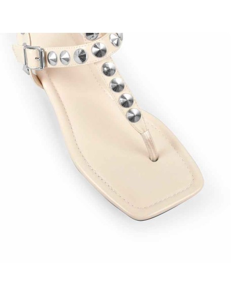 Rivet T-Strap Sandals Flip Flops Thong Flats
