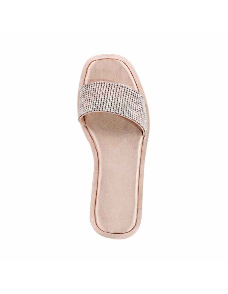 Rhinestone Slippers Open Toe Slide Flat Sandals