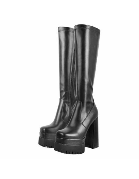 Double Platform Chunky Heel Knee High Boots