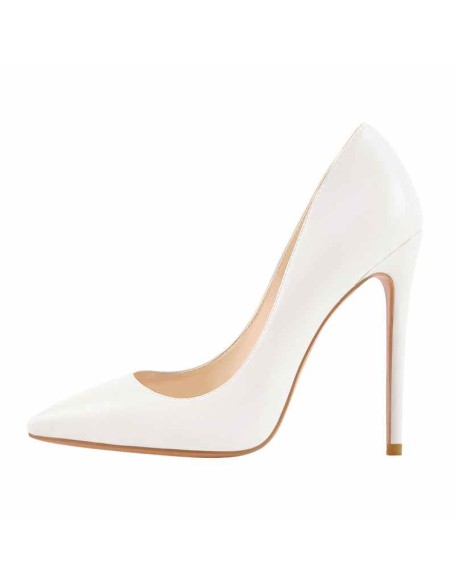 Matte White Pointed Toe Stiletto Pumps