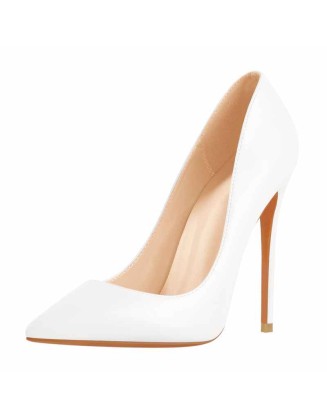 Matte White Pointed Toe Stiletto Pumps