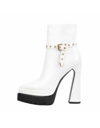 Platform Chunky High Heel Ankle Boots