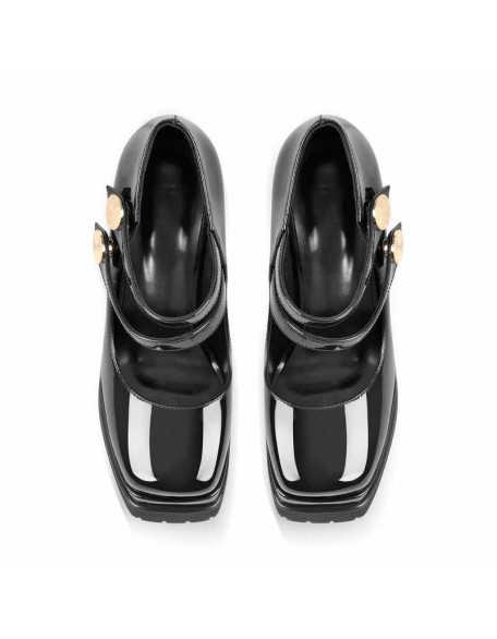 Square Toe Platform Chunky Mary Jane Pumps