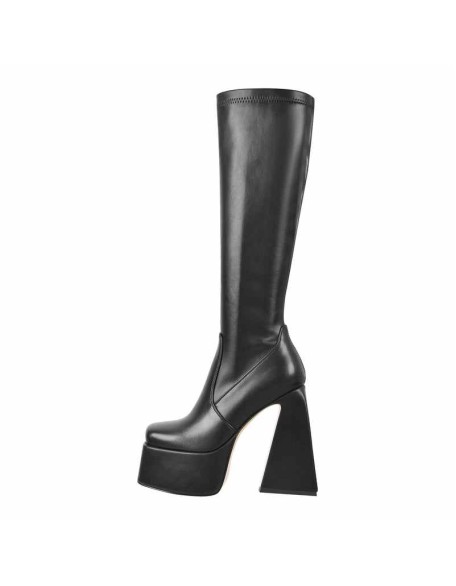 Platform Triangle Heel Thigh Knee High Boots