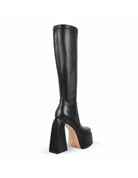 Platform Triangle Heel Thigh Knee High Boots