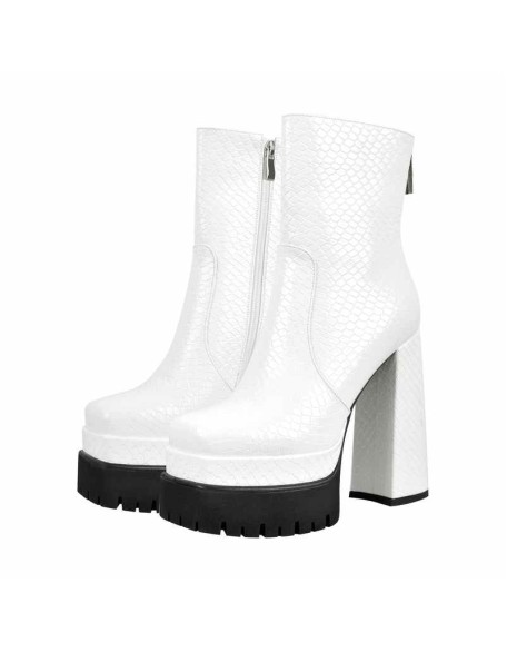 Platform Chunky High Heels Zipper Ankle Boots