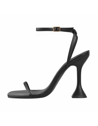 Black Ankle Strap High Heel Sandals