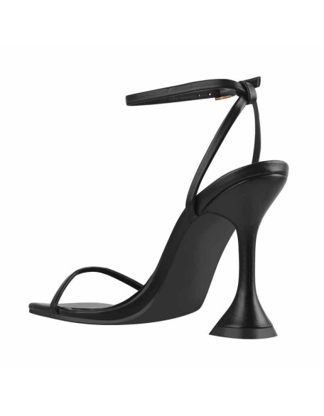 Black Ankle Strap High Heel Sandals