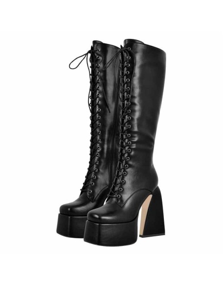 Chunky Heels Platform Knee High Boots