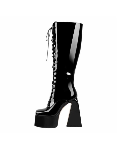 Chunky Heels Platform Knee High Boots