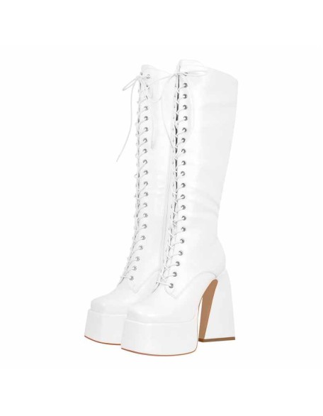 Chunky Heels Platform Knee High Boots
