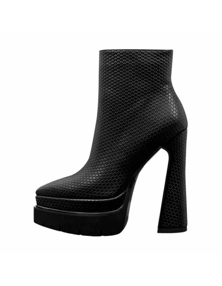 Double Platform Pointed Toe Zipper Ankle Boots