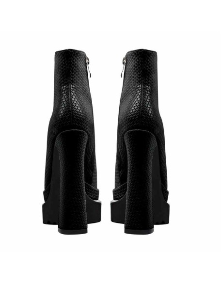 Double Platform Pointed Toe Zipper Ankle Boots