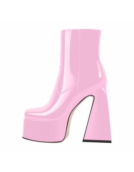Platform Chunky High Heels Ankle Boots