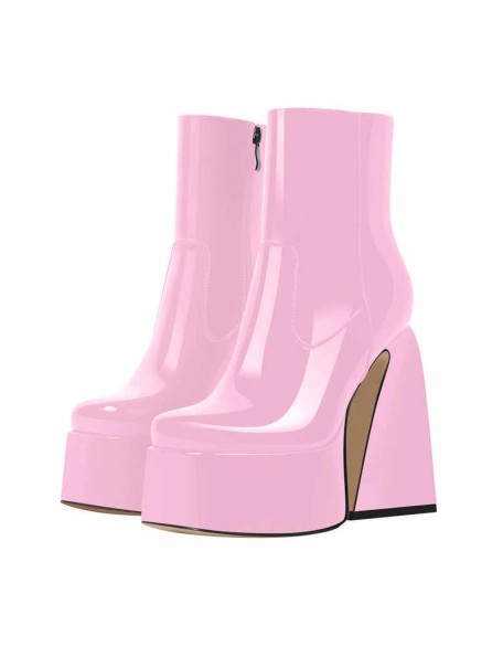 Platform Chunky High Heels Ankle Boots