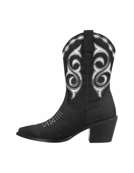 Pointed Toe Embroidery Cowboy Ankle Boots