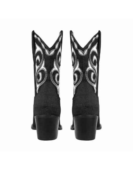 Pointed Toe Embroidery Cowboy Ankle Boots