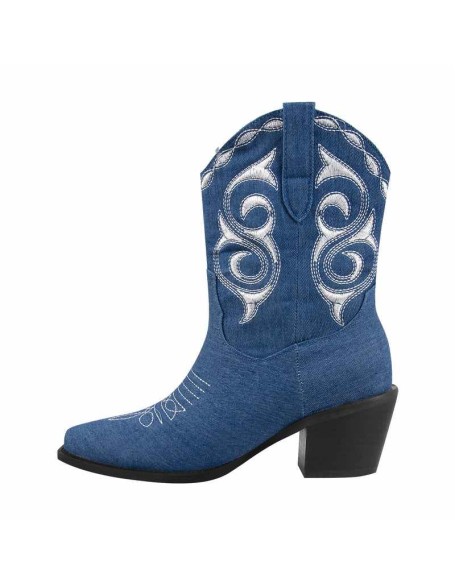 Pointed Toe Embroidery Cowboy Ankle Boots