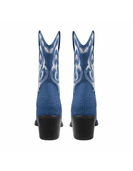 Pointed Toe Embroidery Cowboy Ankle Boots