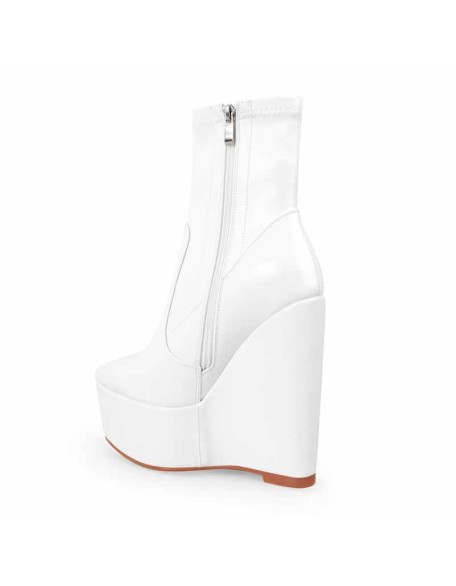 Wedge High Heel Platform Zip up Ankle Boots