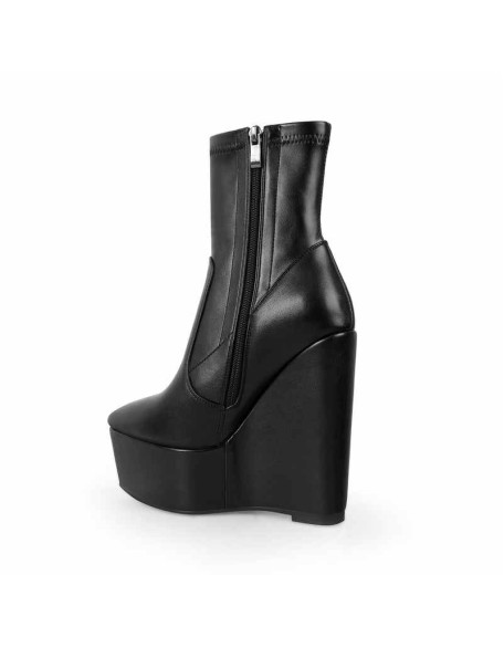 Wedge High Heel Platform Zip up Ankle Boots