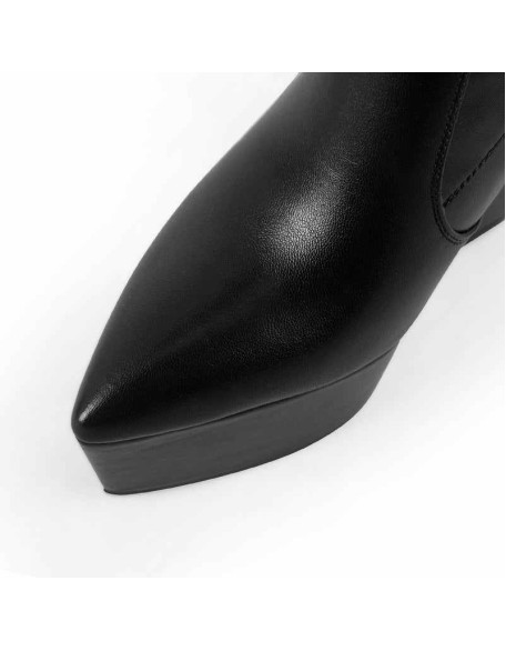 Wedge High Heel Platform Zip up Ankle Boots