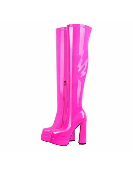 Platform Chunky High Heel Thigh Boots