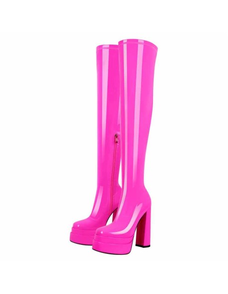 Platform Chunky High Heel Thigh Boots