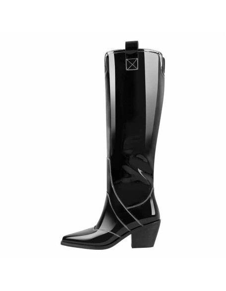 Pointed Toe Patent Pull On Cowboy Boots