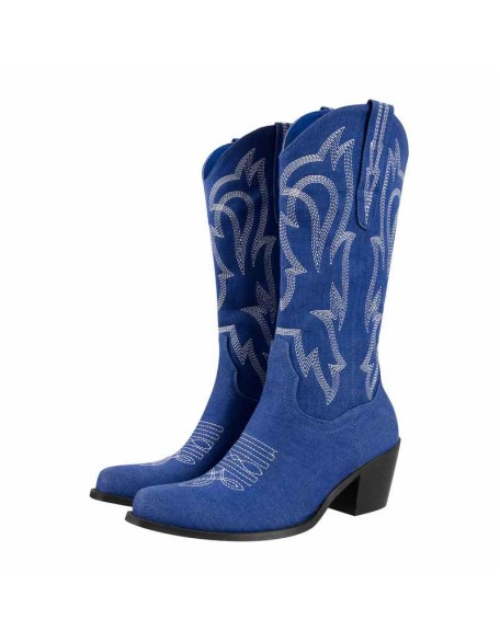 Embroidery Mid-Calf Cowboy Boots