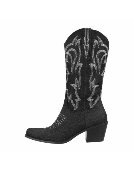 Embroidery Mid-Calf Cowboy Boots