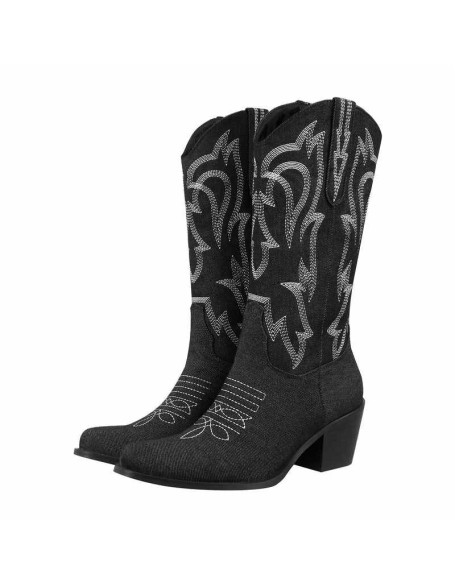 Embroidery Mid-Calf Cowboy Boots