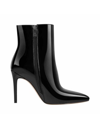 Pointed Toe Stiletto Patent Ankle Boots