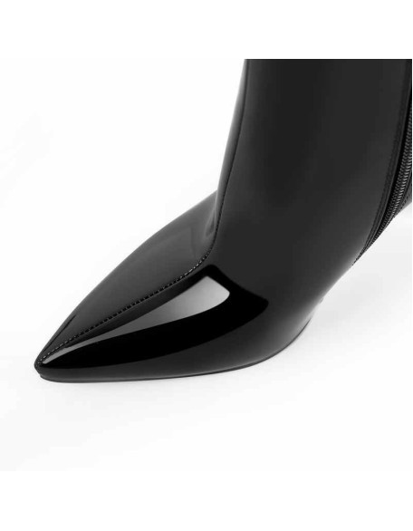 Pointed Toe Stiletto Patent Ankle Boots