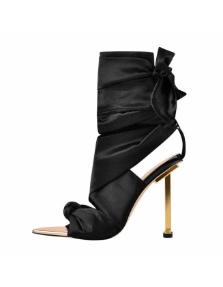 Pointy Open Toe High Heel Lace up Sandals