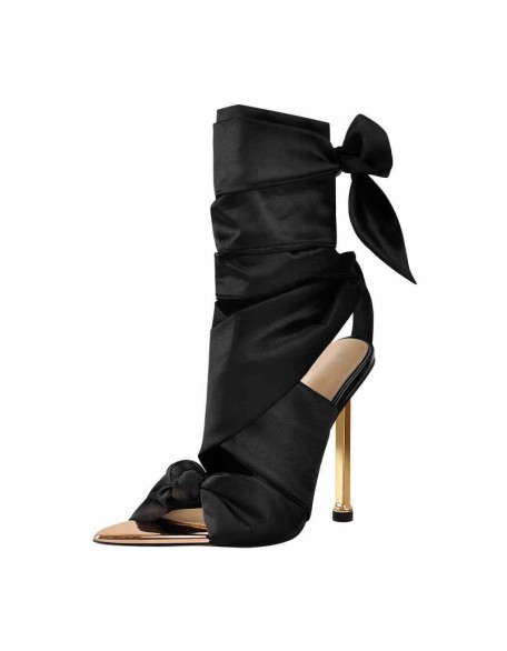 Pointy Open Toe High Heel Lace up Sandals
