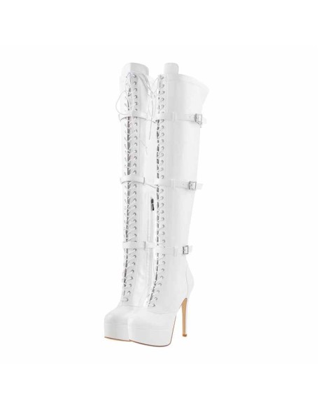 Platform Lace-Up Over The Knee Thigh Boots