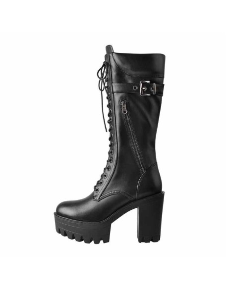 Platform Lace-up Chunky Knee High Boots