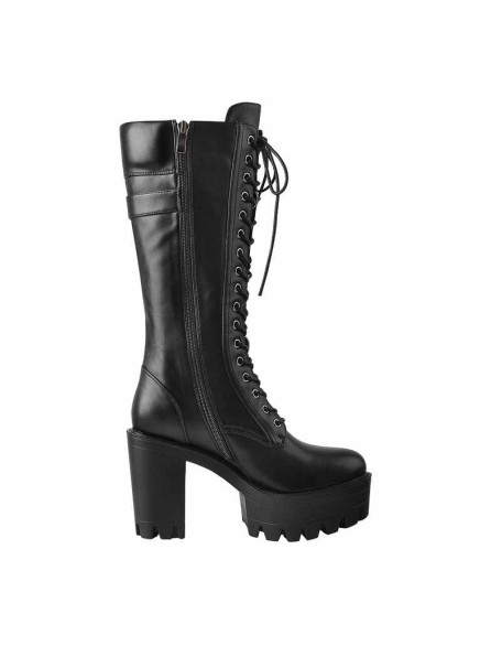 Platform Lace-up Chunky Knee High Boots