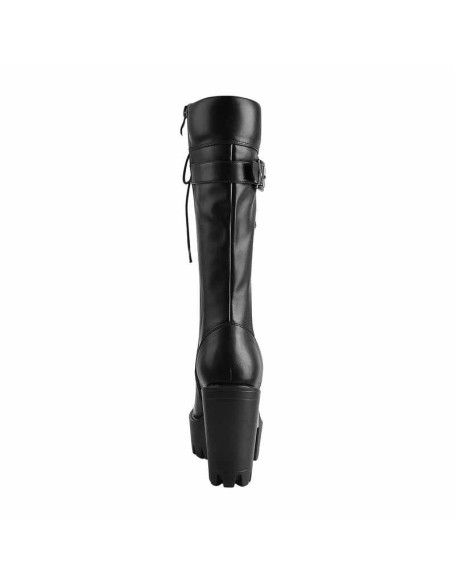 Platform Lace-up Chunky Knee High Boots